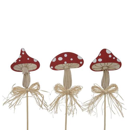 Pilz auf Stab rot L20cm 06cm
