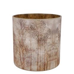 Glas Teelicht Ruby Forest braun 15×15cm