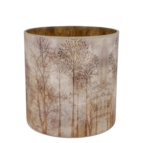 Glas Teelicht Ruby Forest braun 15×15cm