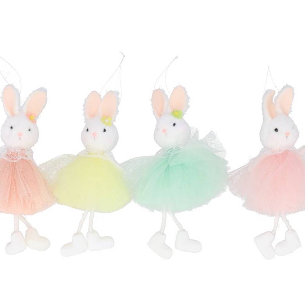 Hänger Hase mit Kleid Fun mix pastel 08x18cm