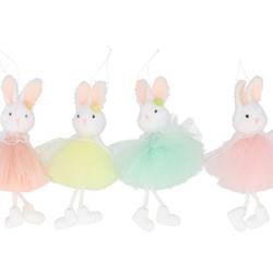 Hänger Hase mit Kleid Fun mix pastel 08x18cm