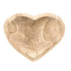Holz Teller Herz braun D20cm
