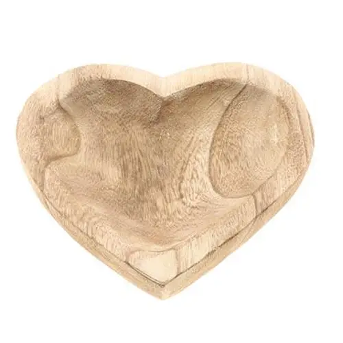 Holz Teller Herz braun D20cm