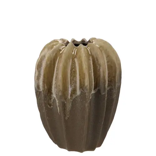 Keramik Vase Dion Structure braun 14x14x15cm
