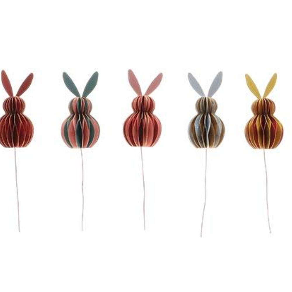 Kaninchen faltbar auf Stab x5 mix D04cm H12cm
