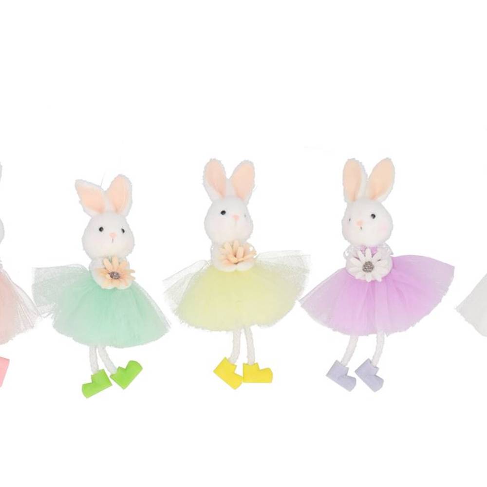 Hänger Hase mit Kleid Dreamy mix pastel 07x11cm