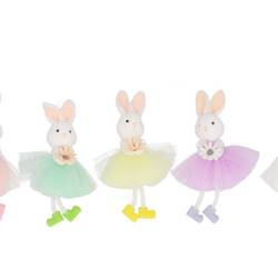 Hänger Hase mit Kleid Dreamy mix pastel 07x11cm