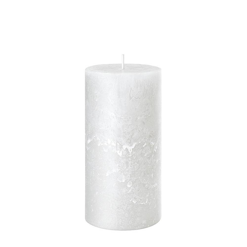 Stumpfkerze Rustikal weiss D07cm H14cm