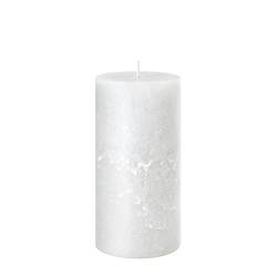Stumpfkerze Rustikal weiss D07cm H14cm