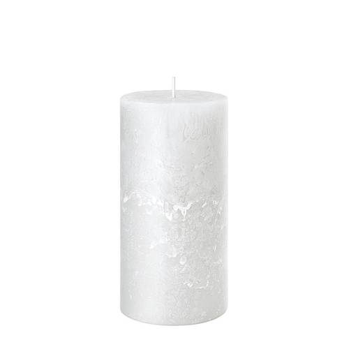 Stumpfkerze Rustikal weiss D07cm H14cm