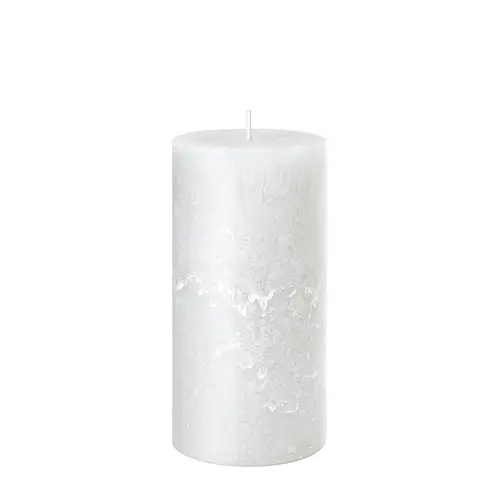 Stumpfkerze Rustikal weiss D07cm H14cm
