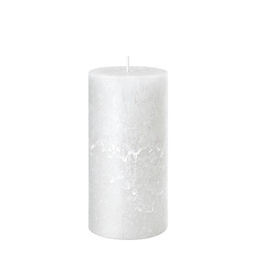 Stumpfkerze Rustikal weiss D07cm H14cm