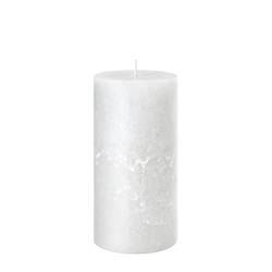 Stumpfkerze Rustikal weiss D07cm H14cm