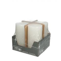 Stumpfkerze Rustikal weiss D07cm H14cm