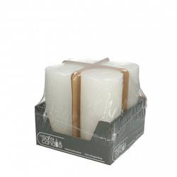 Stumpfkerze Rustikal weiss D07cm H14cm