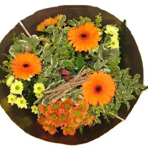Strauß orange Biedermeier 17 Stiele 55cm