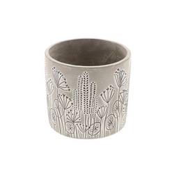 Keramik Übertopf Flora grau D16cm H15cm