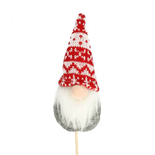 Gnom auf Stab rot/weiss L10cm 06x15cm