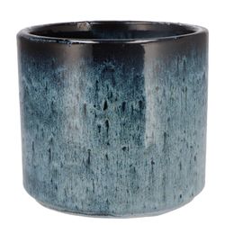Keramik Übertopf Javea glasiert blau D20cm H18cm