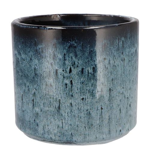 Keramik Übertopf Javea glasiert blau D20cm H18cm