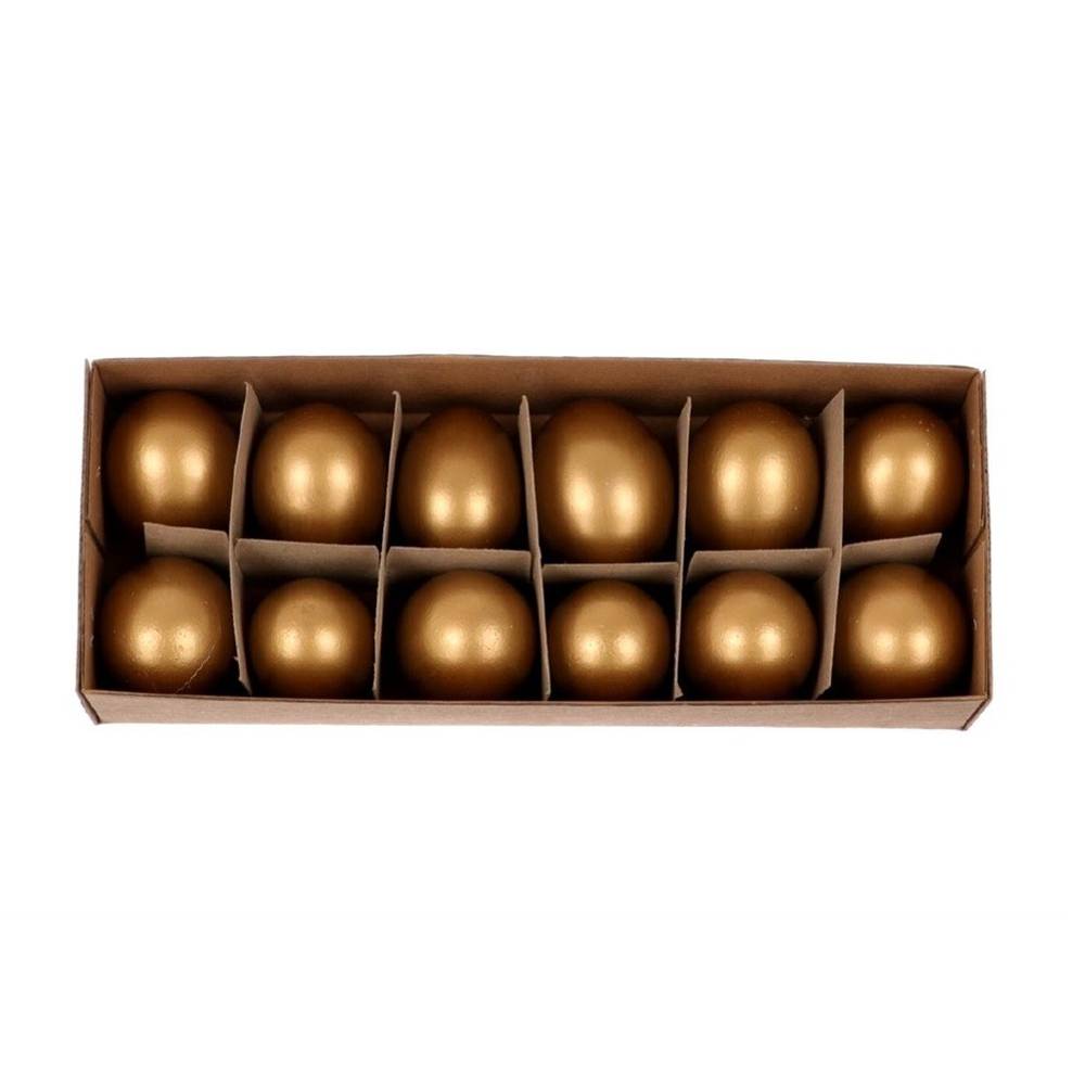 Hühnerei gold D04cm H06cm x12