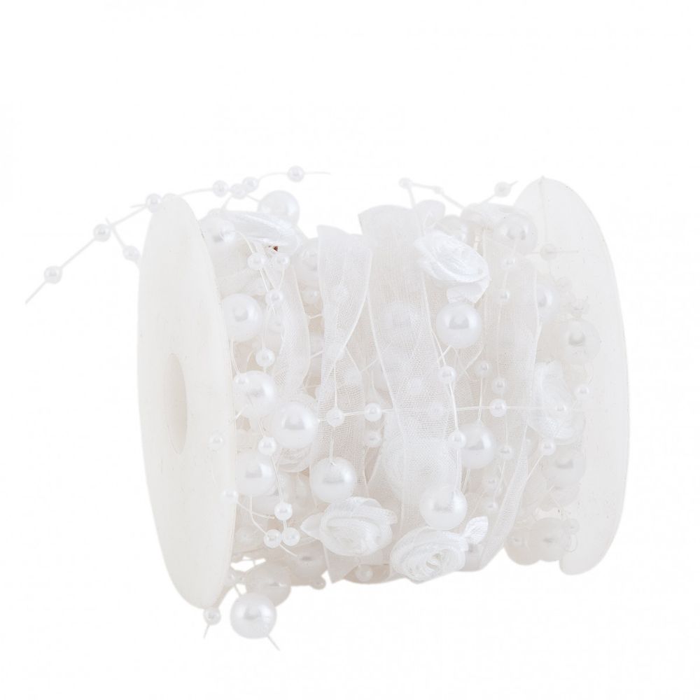 Band Organza weiss Hochzeit 10mm 5m