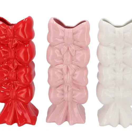 Keramik Vase Schleife mix 14x12x32cm