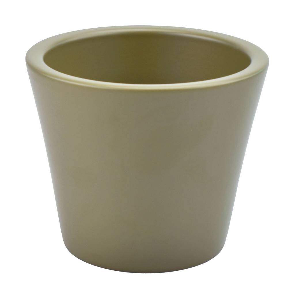 Keramik Übertopf Orchidee Glossy olive D14cm H12cm