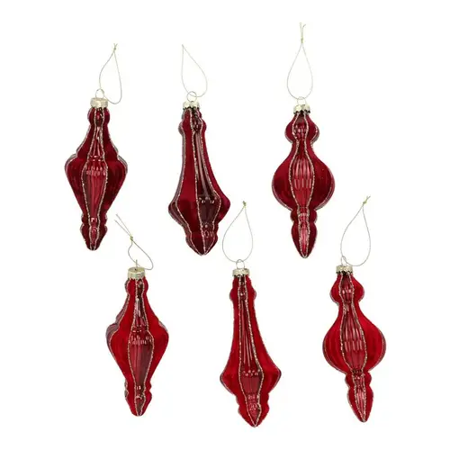 Hänger Kugel Glas Twinkle mix rot Velvet 06x15cm