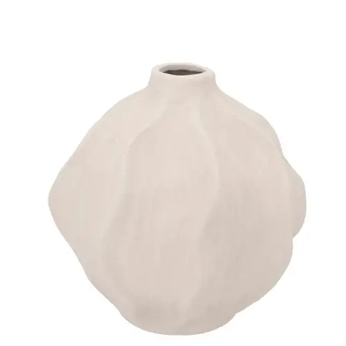 Keramik Vase Lisboa Wave weiss 19x19x18cm