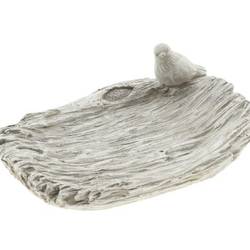 Schale Vogel grau D25cm H07.5cm