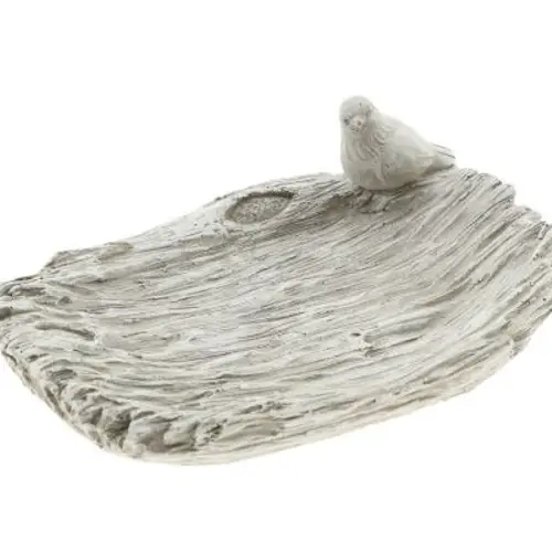 Schale Vogel grau D25cm H07.5cm