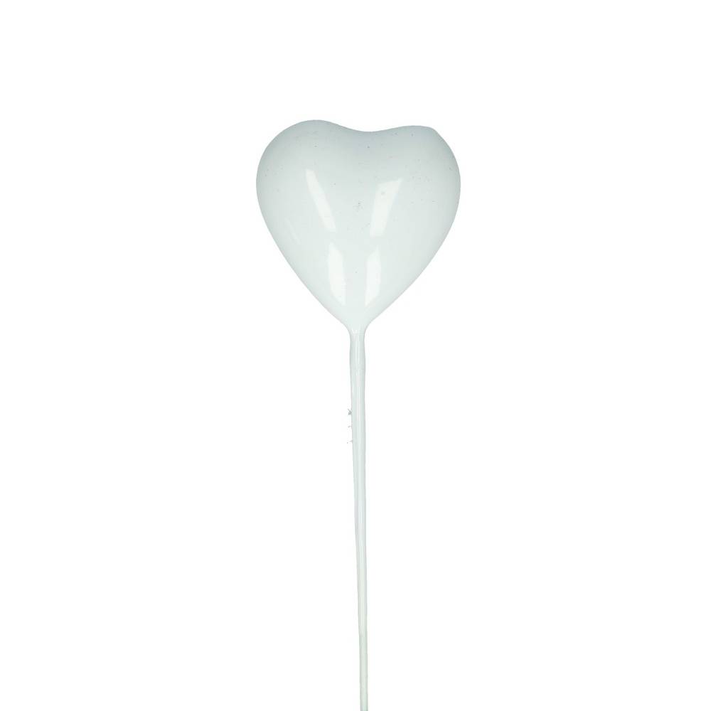 Herz auf Draht weiss L20cm D03cm