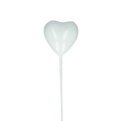 Herz auf Draht weiss L20cm D03cm