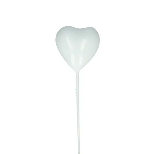 Herz auf Draht weiss L20cm D03cm