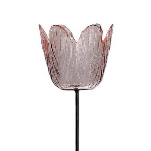 Teelicht Tulpe auf Stab rosa D08.5cm H47.5cm