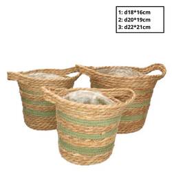 Korb Henkel Zola grün/natr 3/Set D22cm H22cm