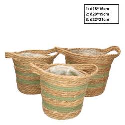 Korb Henkel Zola grün/natr 3/Set D22cm H22cm