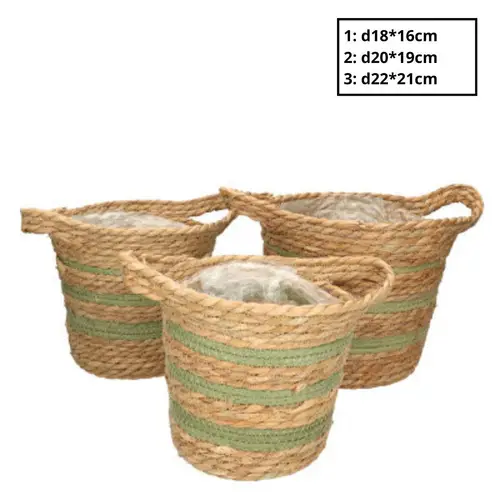 Korb Henkel Zola grün/natr 3/Set D22cm H22cm