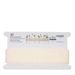 Band Woven mit Schlaufen creme 43mm 6m