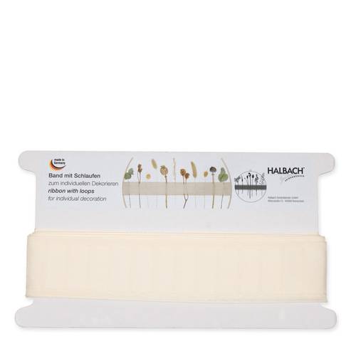 Band Woven mit Schlaufen creme 43mm 6m