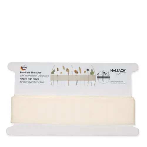 Band Woven mit Schlaufen creme 43mm 6m