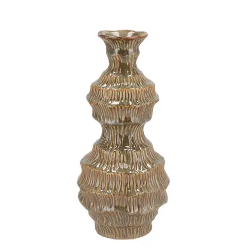 Keramik Vase Loui sand 13x13x28cm