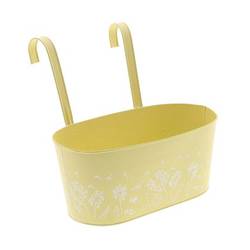 Zink Hängetopf gelb 32x25cm