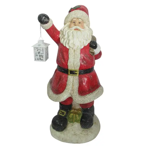 Weihnachtsmann mit Lanterne LED 39x29x68cm