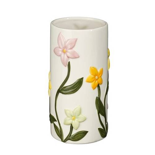 Keramik Vase Blume weiss D09cm H17.5cm