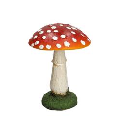 Deko Pilz rot D09cm H13cm