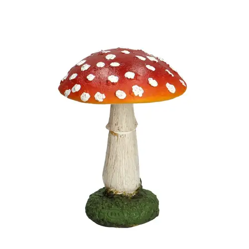 Deko Pilz rot D09cm H13cm