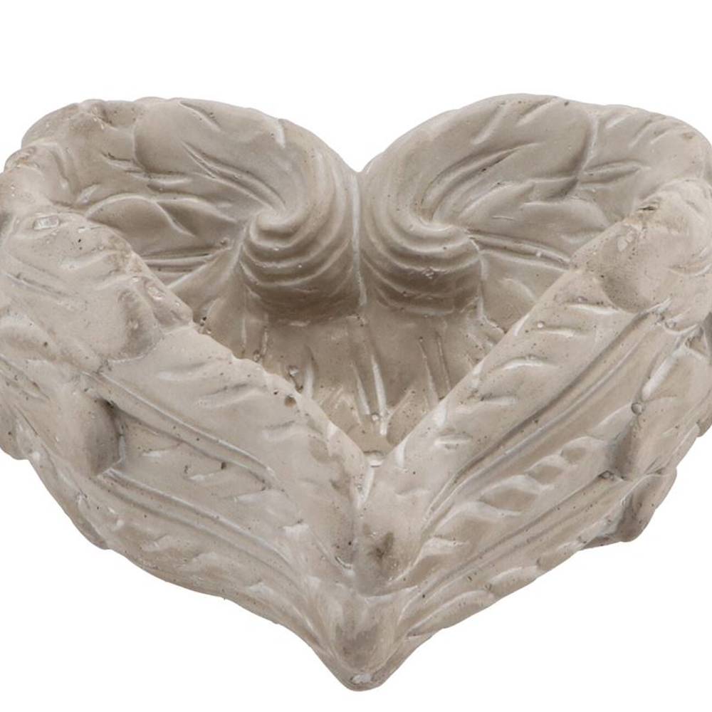 Beton Herz Flügel grau 15x07cm