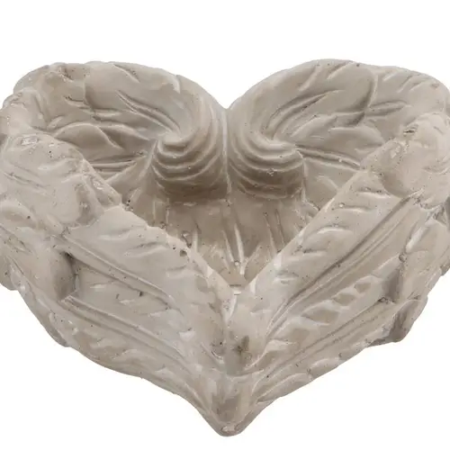 Beton Herz Flügel grau 15x07cm